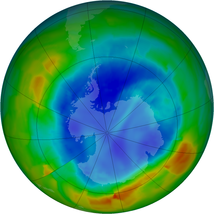 Antarctic ozone map for 28 August 2012